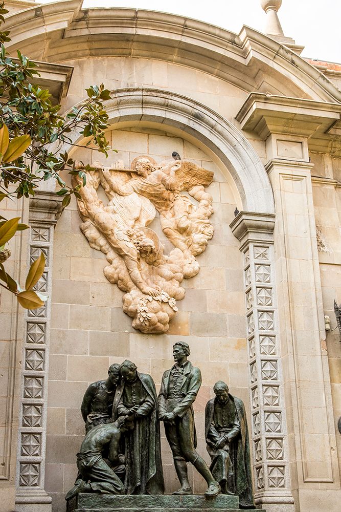 Sculpture featuring four renown Spanish patriots, Barcelona, Spain.